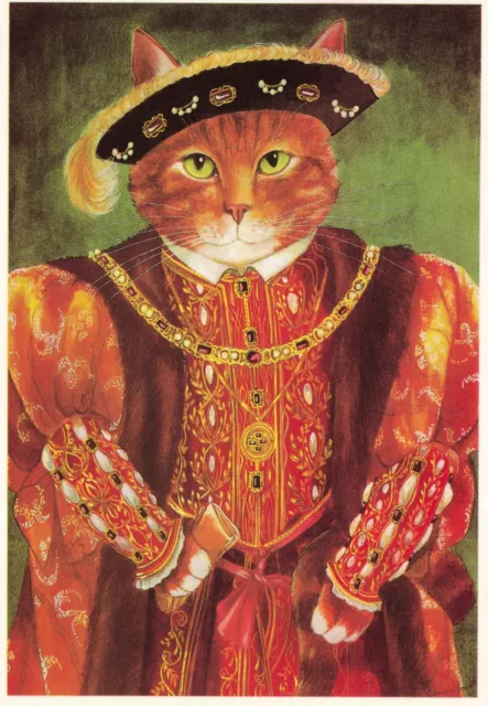 Henry Tudor the Cat illustration by Susan Herbert Vintage Art Postcard Unposted