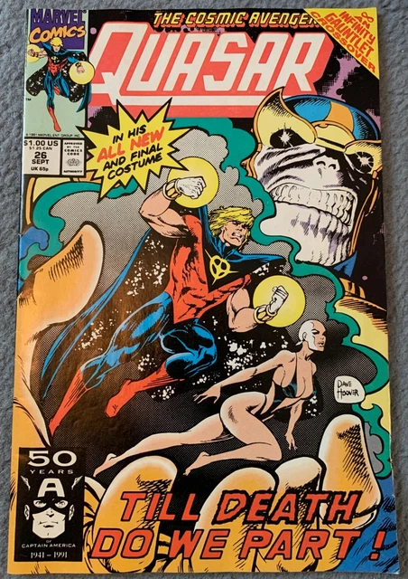 Quasar #26 Infinity Gauntlet Crossover Thanos appearance 1991 Marvel Comics VF