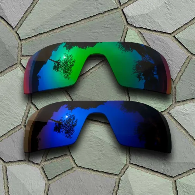 US Jade Green&Violet Blue Polarized Lenses Replacement For-Oakley Oil Rig