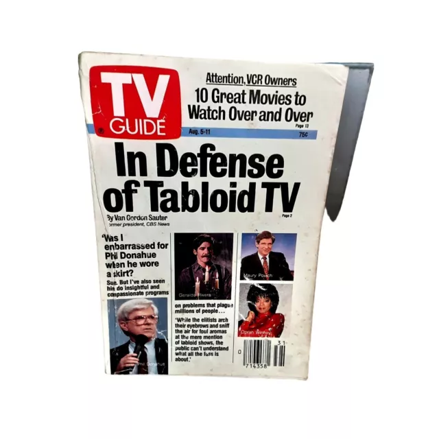 TV Guide August 1989 Tabloid TV Geraldo Phil Donahue