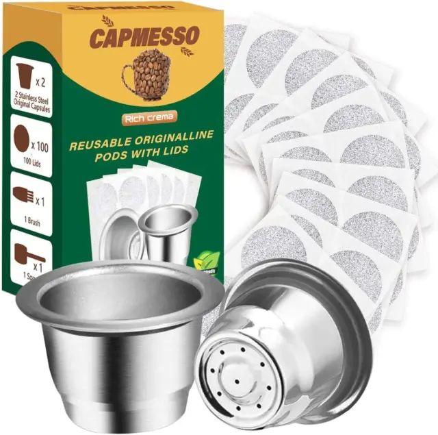 CAPMESSO Wiederverwendbare Espresso Kapseln Nachfüllbare Kaffeekapseln Edelstahl