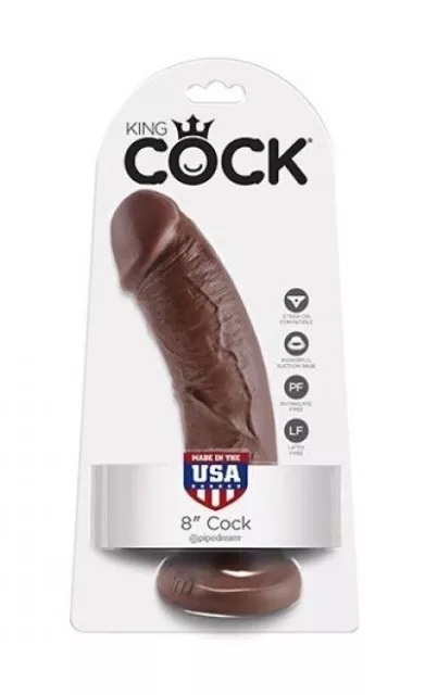 Fallo king cock realistico dildo vaginale con ventosa 8 Brown pene finto sexy