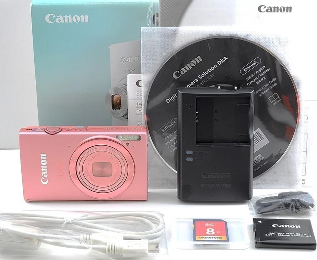 CANON IXY DIGITAL L3 Red 5MP Compact Camera 2.4x Zoom Box