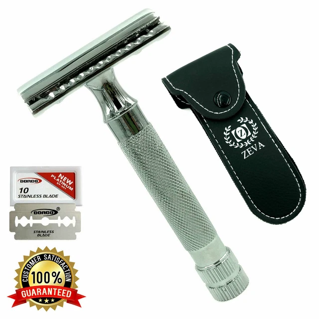 3.5& LONG STAINLESS Steel Double Edge Safety Razor German Made With