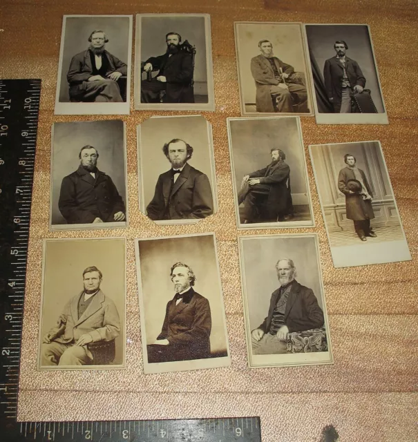 11 Civil War era CDVs Men With Beards Very Sharp!