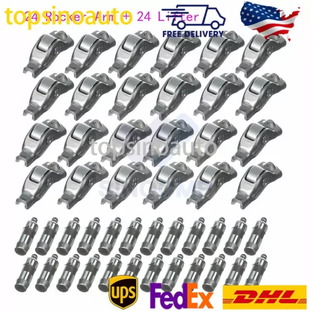 48pcs/set Rocker Arms & Lifters For 3L3Z6564BA Ford F-150 Mustang 4.6L 5.4L 3V