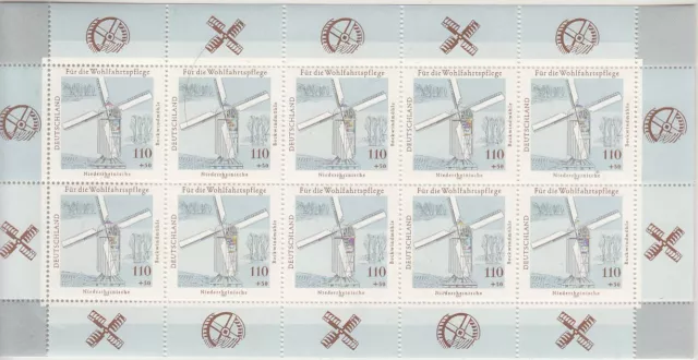 Brd Mi.Nr: 1950 Kleinbogen postfrisch  "Wasser- und Windmühlen in Deutschland",