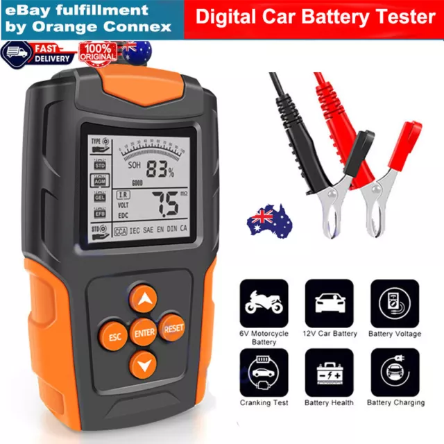 12V 24V Auto Load Battery Tester Digital CCA Car Battery Analyzer Tool 3Ah-200Ah