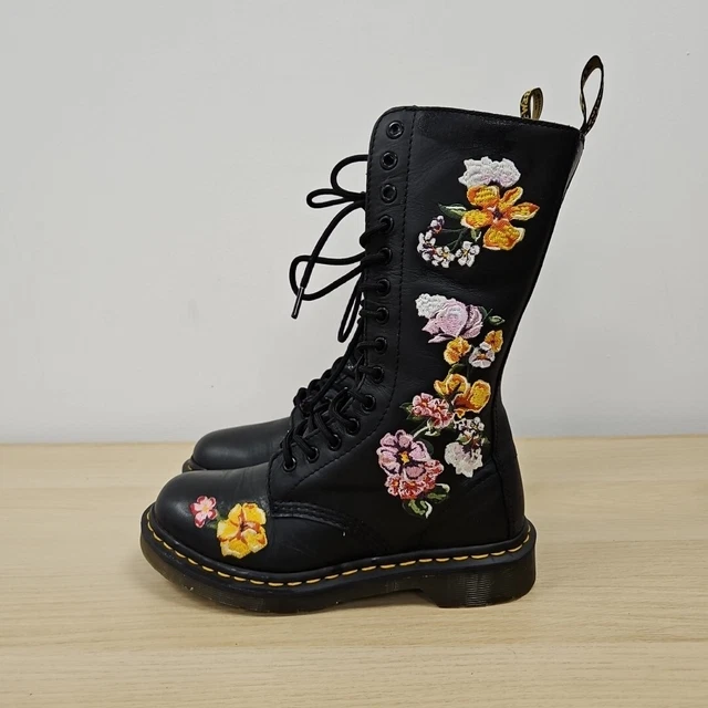 DR MARTENS 1914 Vonda II Roses Floral Black Boots 14 Holes Mid Calf Uk 3 Eu 36 129.99 PicClick UK