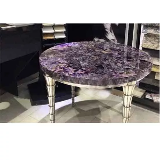 Amethyst Coffee Table, Center Side Table, Christmas Gifts Deco Table Top 18"x18"