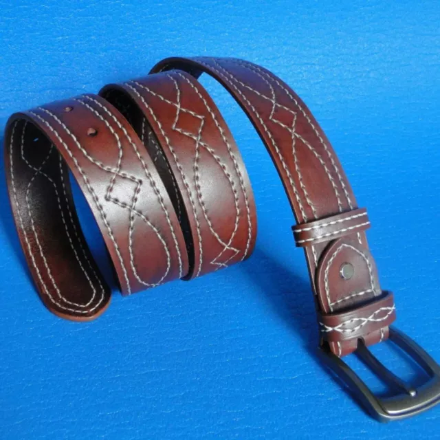 1-1/2 Amish Handmade Western Cowboy Texas Ranger Style Leather Belt 1.5" Usa