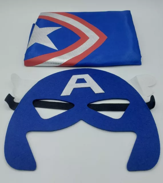 Captain America Cape and Mask for Kids Super Heros Costumes Halloween Dress Up