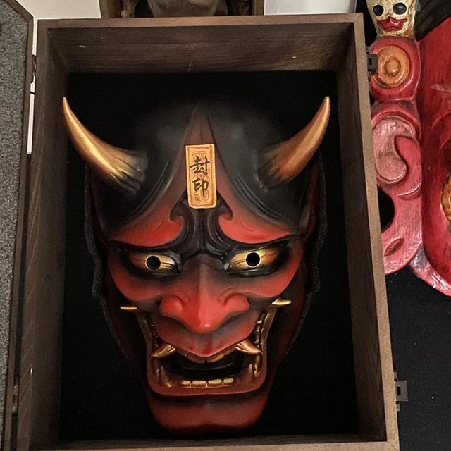 Prajla 2024 JAPANESE HANNYA Prajna Devil Demon Oni Samurai Mask Latex ...
