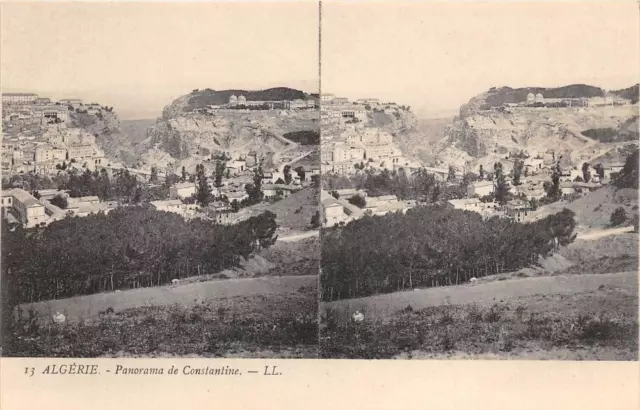 Cpa Algeria Constantine Panorama Stereoscopic View