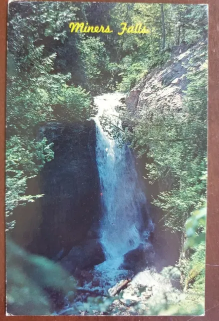 Miners Falls Michigan Upper Peninsula Vintage Postcard