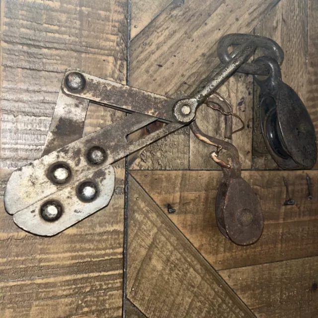 WESTERN ELECTRIC Antique #1 BUFFALO CABLE GRIP TOOL - WIRE  PULLER With Pulleys!