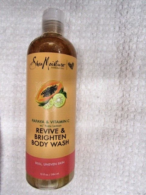 HUMEDAD DE KARITÉ ~ PAPAYA Y VITAMINA C CON LIMÓN YUZU ~ REVIVE Y ILUMINA EL LAVADO CORPORAL 13 oz