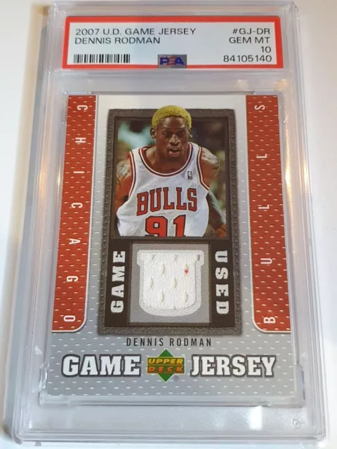 2007 Upper Deck Dennis Rodman #PATCH Game Worn Jersey - PSA 10 (POP 2)