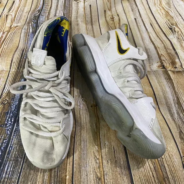 Nike Youth Size 7.5 Y Zoom KD 10 White Basketball Shoes