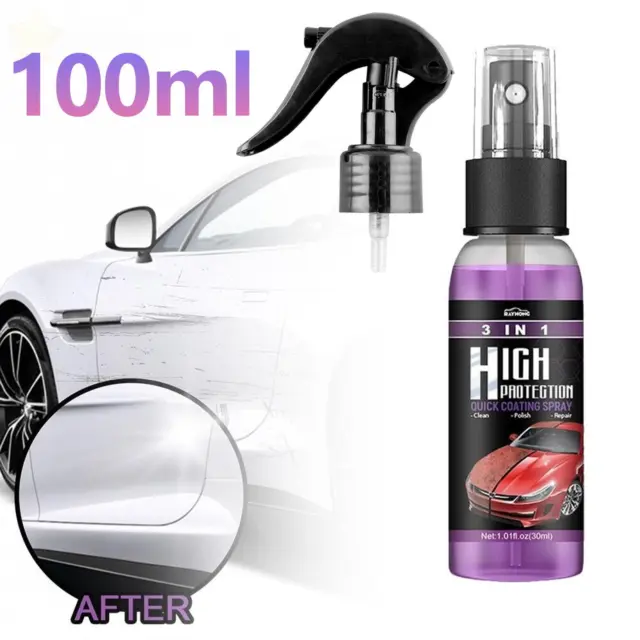 100ml 3-in-1 High Protection Quick Car Coat Ceramic Coating Spray Hydrophobic US