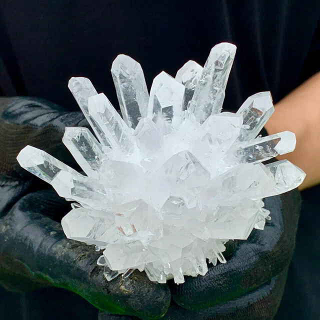 New Find White Phantom Quartz Crystal Cluster Mineral Specimen Healing/400g+
