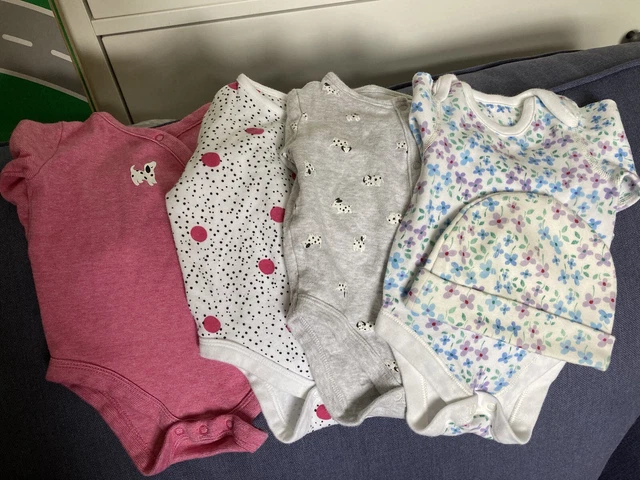 Baby Girl Bundle 5 Items 0-3 Months Long Sleeved Bodysuits M&S Mothercare
