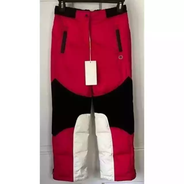 Gucci Red Black Colorblocked Down Insulated Winter Ski Snow Pants Size 8 NWT