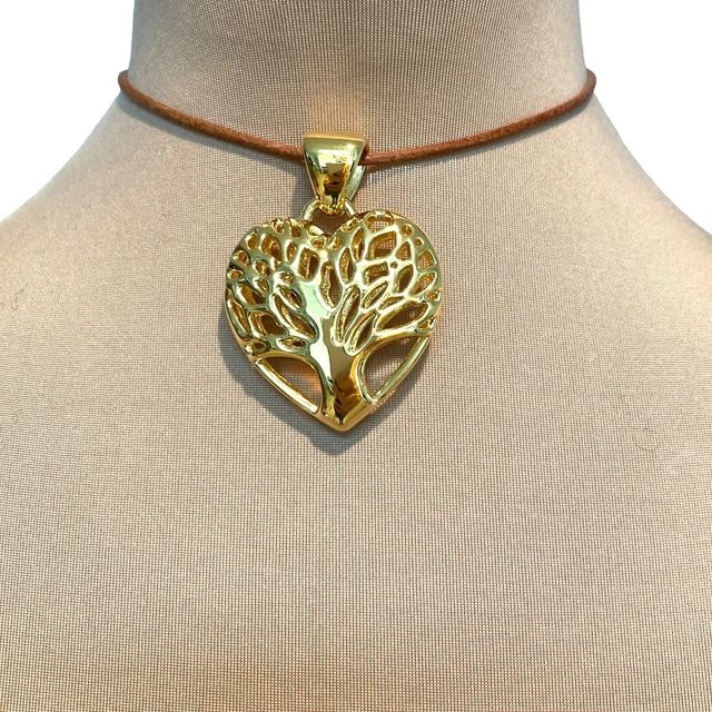 necklace pendant 14K on sterling silver heart Tree Of Life Pro Nuovo 10g Italy