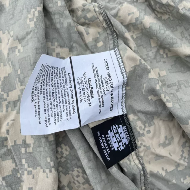 USGI Medium Regular Gen 3 III Wind Cold Weather Jacket Official Army Issue ACU