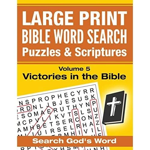 LARGE PRINT - Bible Word Search Puzzles with Scriptures - Paperback NEW ...