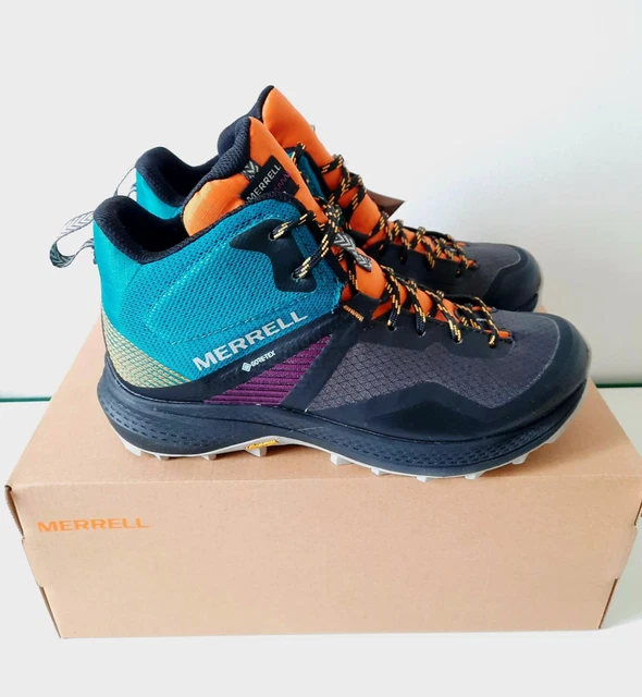 Merrell: MQM 3 Mid GTX - Tangerine & blaugrün - UK Größe 5 EU 38 Wanderschuhe brandneu in Originalverpackung