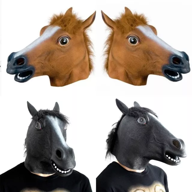 Original Pferdemaske Pferdekopf Gummimaske Latex Karneval Fasching Horse Mask