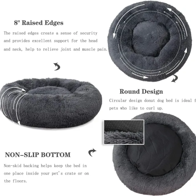 Soft Calming Donut  Anti Anxiety for Small Pet Cat Dog Caushion Mat Bed Kennel 10