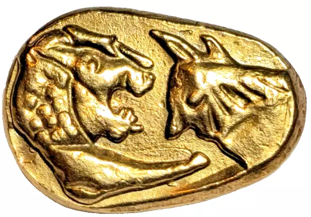 Estremamente Raro Kings Of Lydia Kroisos Stater 561-546Bc Low Carat.coin-5,4 Gr.20M