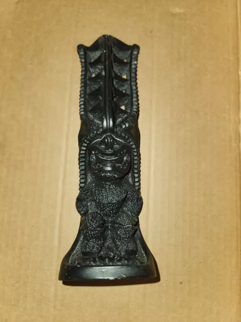 Co Co Joes Hawaii Black Hand Carved Lono Tiki God Of Peace 8" Vintage 1980