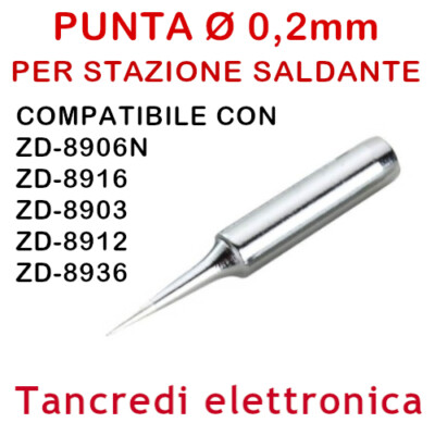 MICROSTILO STAZIONI SALDANTI PER HAKKO BAKU Baku 900M-T-I PUNTA TIP RICAMBIO 0,2mm 