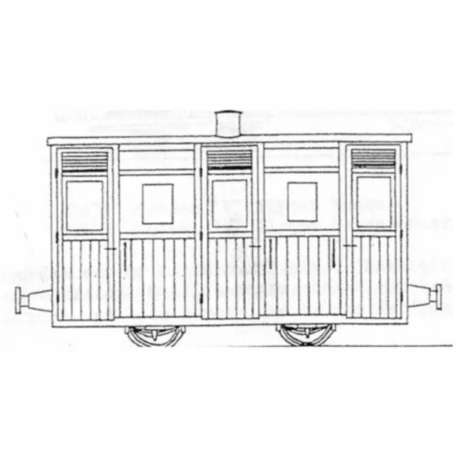 OO9 / HOe Festiniog Planked 4Wheel 3rd Coach - Dundas DM62