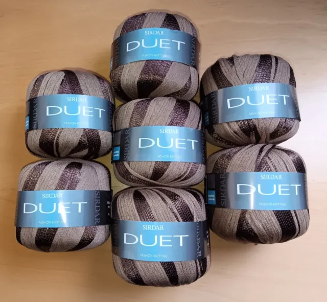 350g DUET Sirdar Knitting Yarn SH740 Browns - 56% Cotton / 44% Metallic Nylon DK