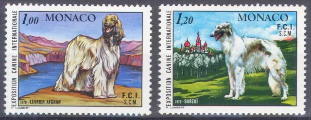 2 sellos de MÓNACO, 1978 | PERROS | Yvert 1163/4 MNH