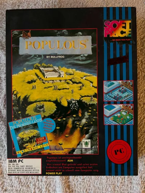 Populous+Populous The Promised Land, PC Version, Bullfrog, Top Zustand