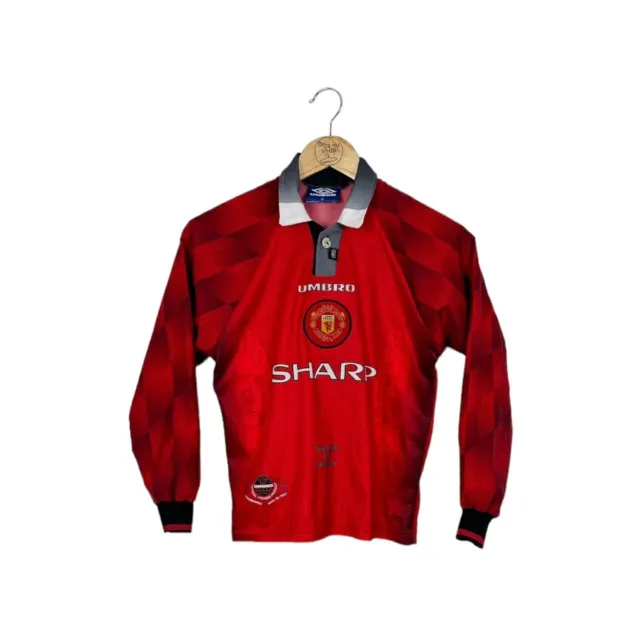 Kids 1996-1998 Manchester United Umbro Home Shirt Size Large Boys