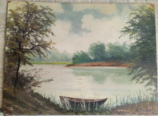 Tableau ancien Huile sur bois signé K.FISCHER