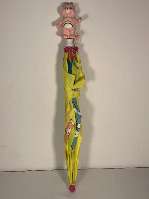 VINTAGE - CARE BEARS Kids Umbrella Yellow/Rainbow Cheer Bear 2003