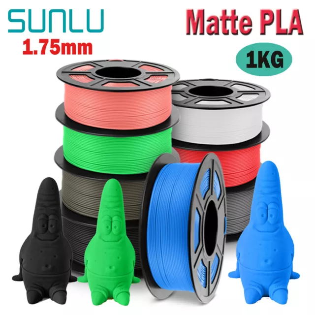 SUNLU Matte PLA 3D Drucker Filament 1.75mm PLA 1KG Keine Blase,Matte Oberfläche