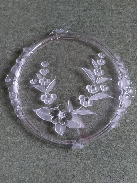Original Walther Glas MARIA Floral Glass Cake Plate with Box