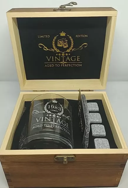 Nuevo en caja 1983 vaso de whisky vintage edición limitada hecho a mano antiguo (C3)