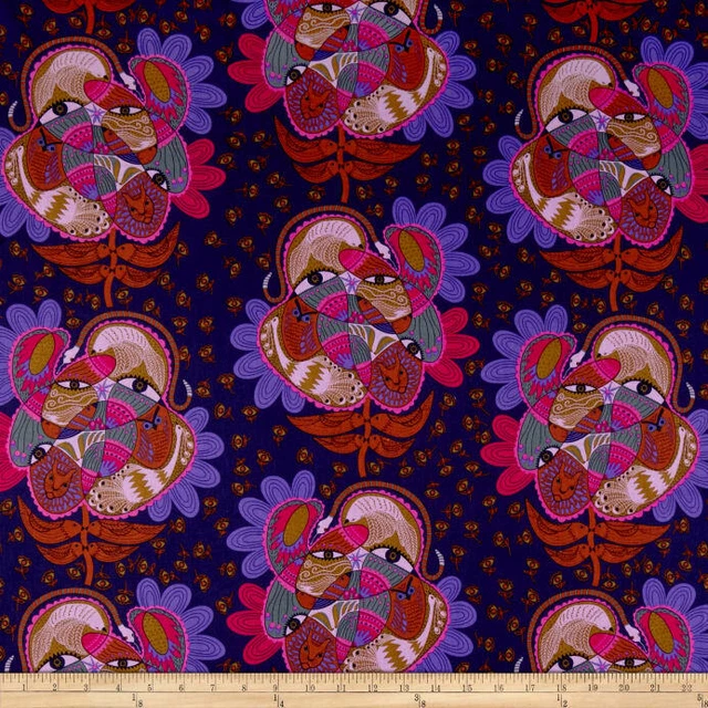 Anna Maria Horner Fabric Fat Quarter Cotton Craft Quilting Tambourine Bird