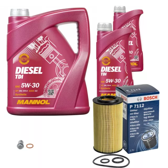 BOSCH Ölfilter 7 L MANNOL Diesel TDI 5W-30 für Mercedes-Benz C-Klasse T-Model