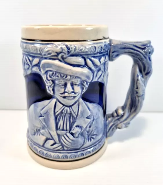 Blue Beer Stein Mug Ceramic Collectible Vintage Made In Japan