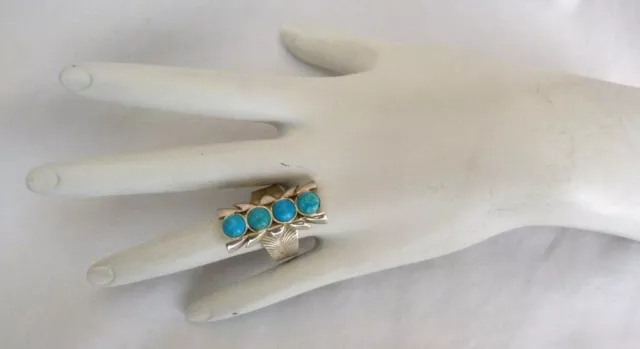 Dtr Jay King Mine Finds Sterling Silver Blue Turquoise Gemstone Ring Size 9